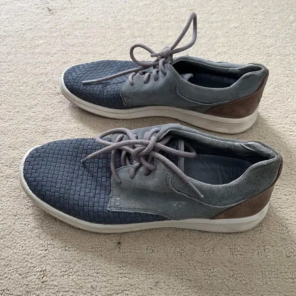 UGG Hepner Men’s 8.5 Woven Casual Shoes Gray Leather Suede Comfort - Picture 9 of 16